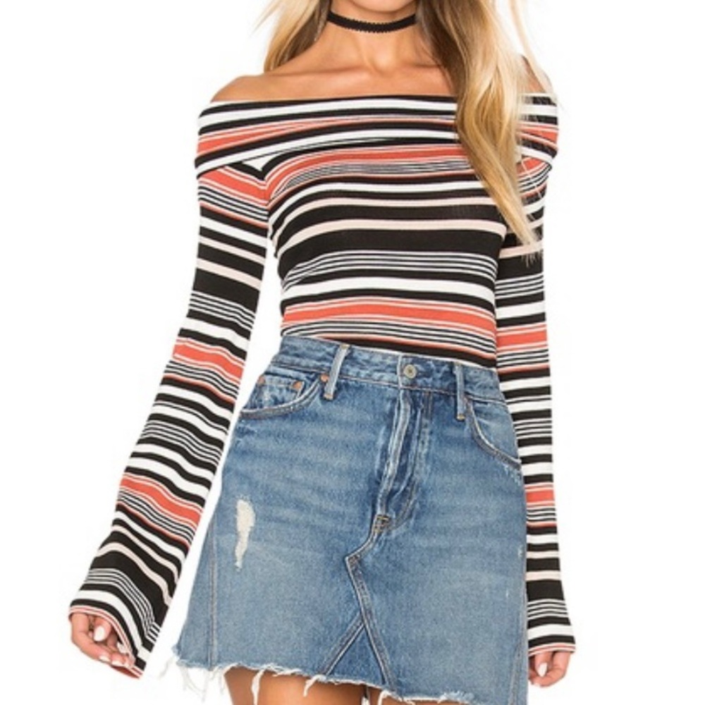 Free People Portland Stripe Off The Shoulder Top